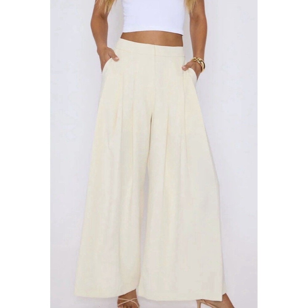 Vici NWOT Polished Pleated Trousers Wide Leg Dress Pants Size XL - Picture 5 of 8